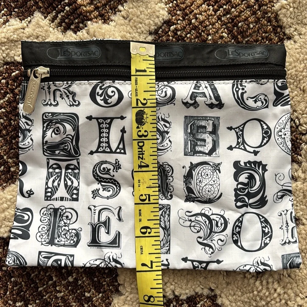 LeSportsac Black and White Alphabet Pouch